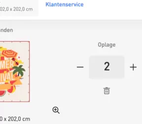 Je ontwerp toevoegen aan je bestelling.